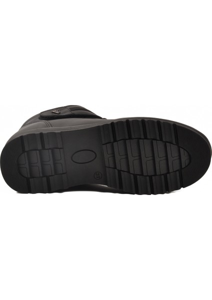 Siyah Hakiki Deri Fermuarlı Kadın Düz Bot indirimleri