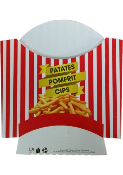 Ekonomik Patates Cips Kutusu 4000'LÜ Paket | 11X12 cm fırsatları