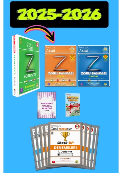 7. Sınıf Zoru Bankası Tüm Dersler Seti + Check Up Deneme Seti