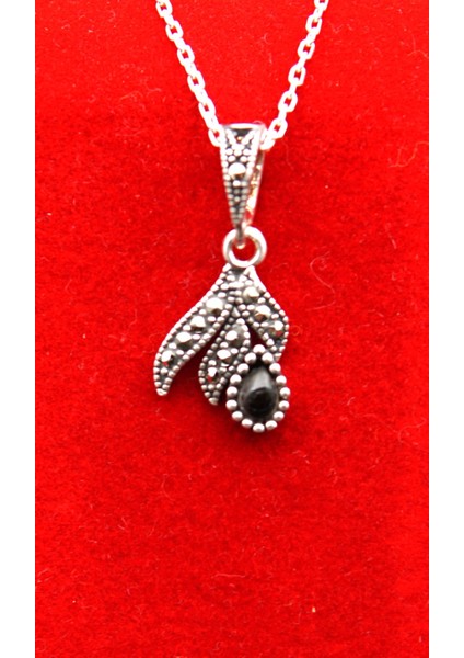 925 Ayar Kadın Oltu Taşı Kadın Kolye SK000115