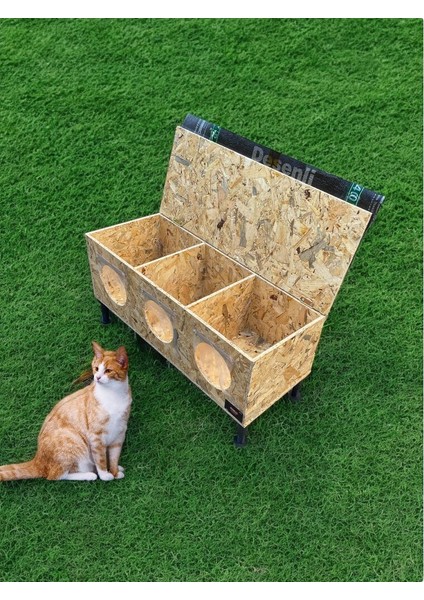 Kedi Evi Kedi Yuvası 3 Yetişkin Kedilik Üstü Açılır Ayaklı Isı ve Su Yalıtımlı fiyatları