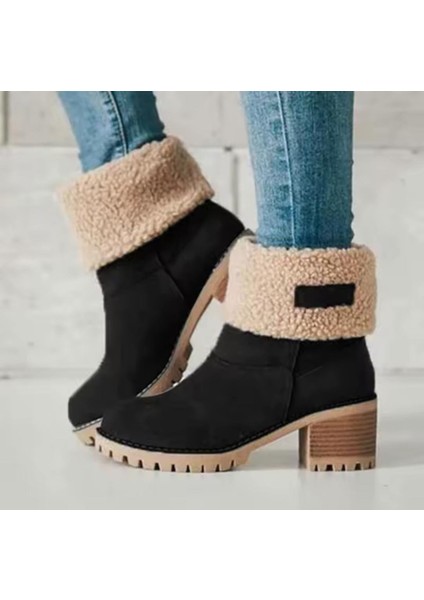 Küllü Kahverengi Içi Kürklü Nubuck Kısa Outdoor Kadın Bot ,kışlık Kadın Bot