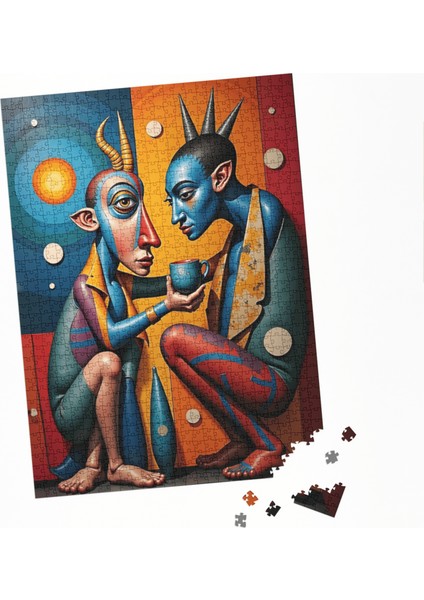 1000 Parça Puzzle Mavi Bedende Kırmızı Ruh fırsatları