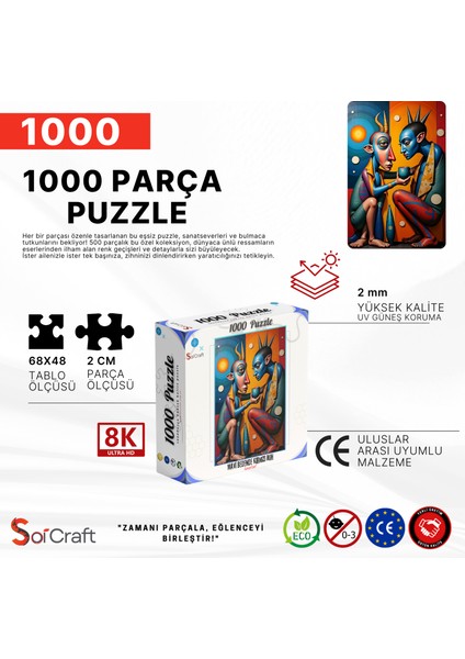 1000 Parça Puzzle Mavi Bedende Kırmızı Ruh indirimleri