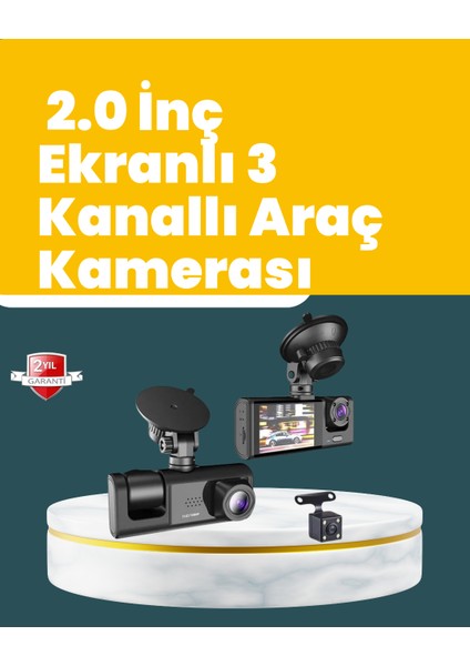 Full Hd Çift Yönlü Araç Kamerası Hareket Algılama Döngüsel Kayıt