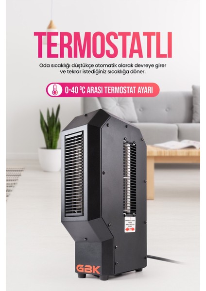 Mono Fanlı Isıtıcı 3400W Ev Ofis Iş Yeri