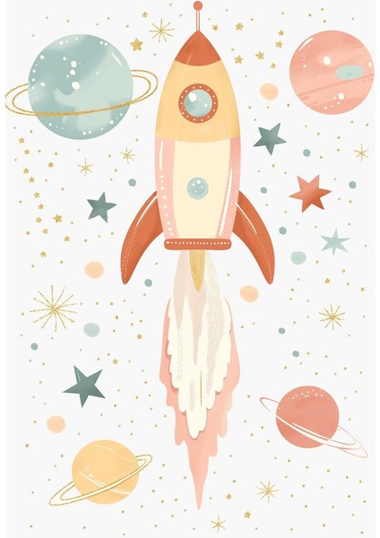 3 Lü Tasarım Çocuk Odası Astronot ve Galaksi Ev Duvar Salon Güzellik Salonu Ofis Dükkan Dekarasyon Kanvas Tablo fiyatları