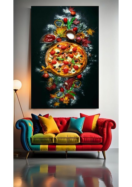 Pizza Fast Food V1 Ev Duvar Salon Güzellik Salonu Ofis Dükkan Dekarasyon Kanvas Tablo