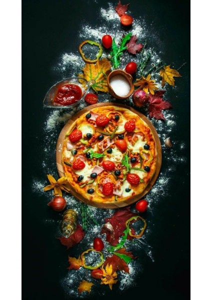 Pizza Fast Food V1 Ev Duvar Salon Güzellik Salonu Ofis Dükkan Dekarasyon Kanvas Tablo fiyatları