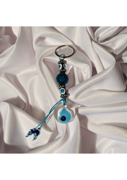 Hediyelik Nazar Boncuklu Şeffaf Anahtarlık, Çanta Süsü - Çanta Charmı fiyatları