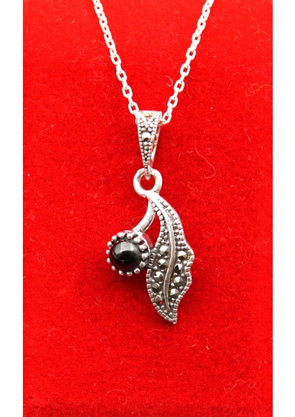 925 Ayar Kadın Oltu Taşı Kadın Kolye SK000118 fiyatları