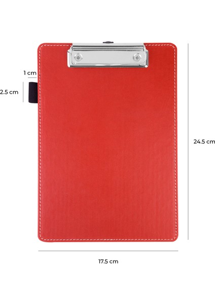 Sekreterlik,a5 Küçük Boy,kapaksız,a5 Clipboard Vegan Suni DERI,17,5X24,5 Cm.,kırmızı modelleri