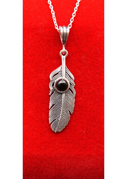 925 Ayar Kadın Oltu Taşı Kadın Kolye SK000114