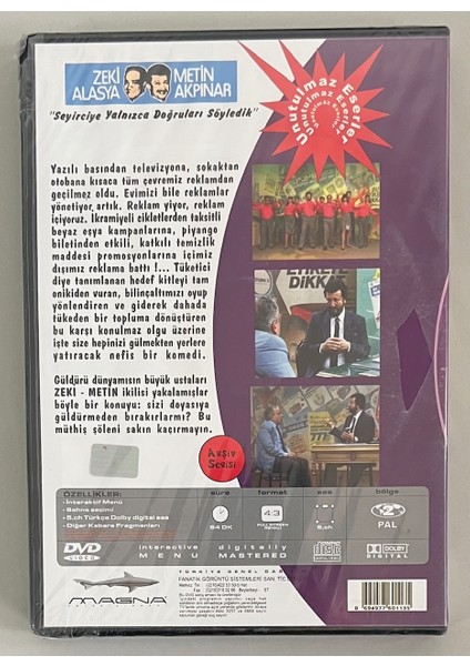 Metin Akpınar Zeki Alasya Reklamlar 1 DVD (Jelatininde Sıfır Orijnal Dvd) fiyatları