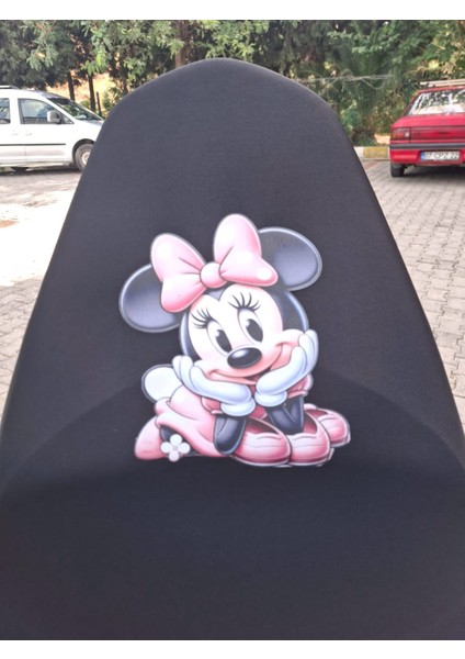 Minnie Mouse Desenli Siyah Motosiklet Koltuk Kılıfı Ekonomik modelleri