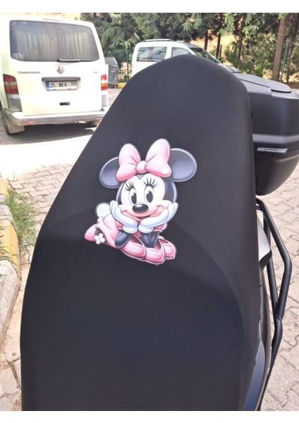 Minnie Mouse Desenli Siyah Motosiklet Koltuk Kılıfı Ekonomik indirimleri