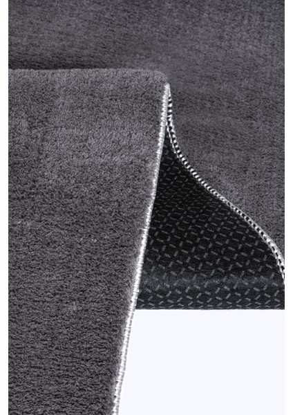 Yıkanabilir Kaymaz Taban Antrasit Peluş Post Halı modelleri