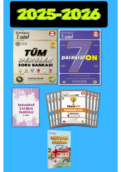 7. Sınıf Tüm Dersler Soru Bankası + Paragrafon + Check Up Deneme Seti
