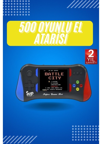 3.5 Inç 500 Klasik Retro Oyun Yüklü Kollu Oyun Konsolu