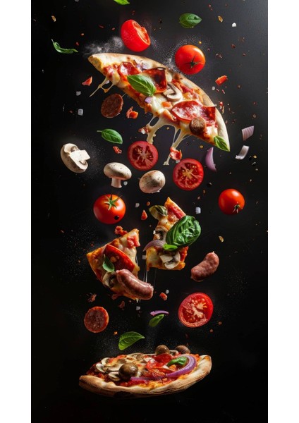 Pizza Fast Food V2 Ev Duvar Salon Güzellik Salonu Ofis Dükkan Dekarasyon Kanvas Tablo fiyatları