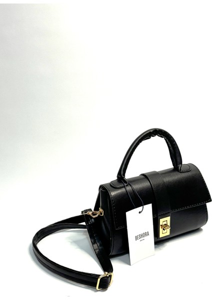 Martha Siyah Mat Kadın Omuz ve Kol Çantası