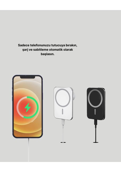 iPhone Serileri ile Uyumlu Magsafe Manyetik Araç Telefon Tutucu ve Şarj Cihazı modelleri