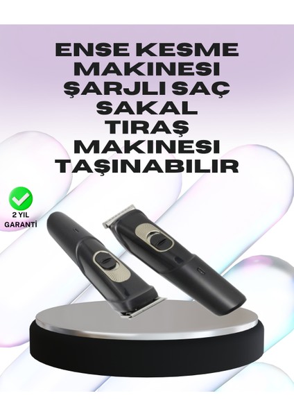 Sessiz Motorlu, Kablosuz Kullanımlı Şarjlı Saç ve Sakal Kesme Makinesi – Taraklı Set