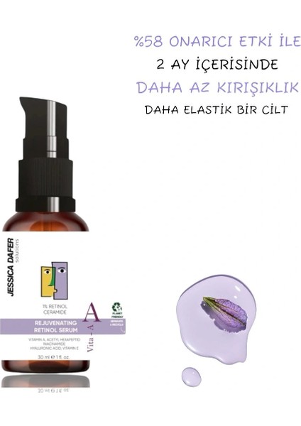 Kırışıklık Karşıtı, Onarıcı Retinol (A Vitamini) Gece Serumu 30 ml (%1 Retinol + Ceramide) Cilt Bakım Seti indirimleri