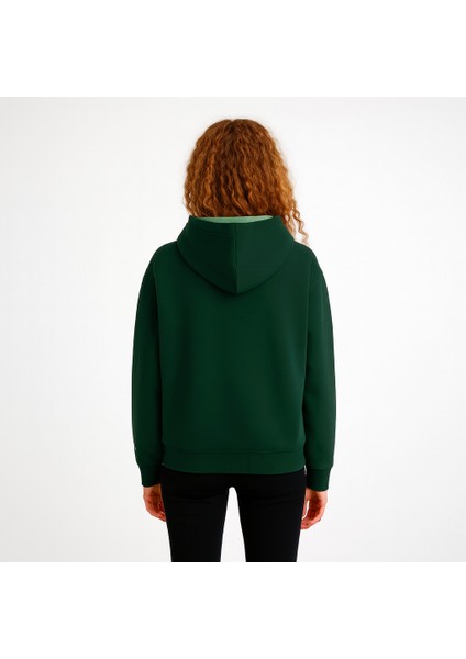 Pamuklu 3 İplik Basic Kapşonlu Sweatshirt, Erkek Sweatshirt, Yeşil Basic Sweatshirt, Hoodie indirimleri