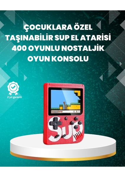 Şarjlı Taşınabilir El Oyun Konsolu 400 Oyun