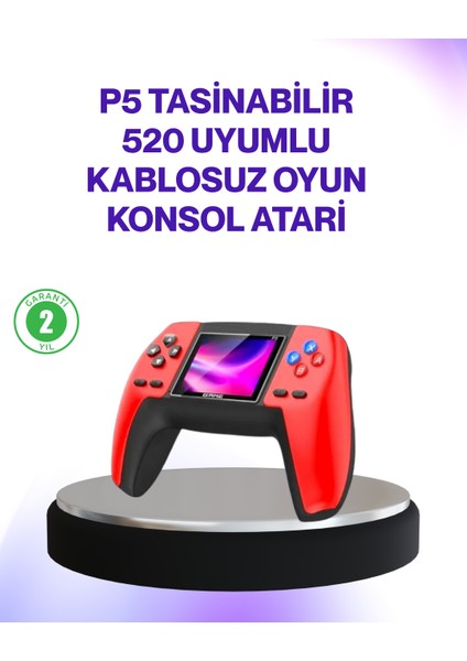 520 Klasik Oyunlu P5 Retro Elde Taşınabilir Konsol