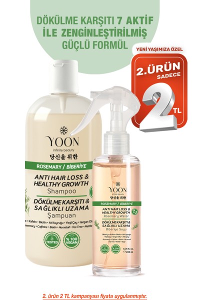 Hızlı Saç Uzaması, Dökülme Kaşıtı, 7 Aktifli Biberiyeli Saç Bakım Suyu 200 ml + Biberiyeli Şampuan 400 ml