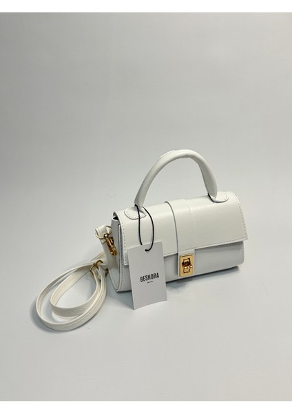 Martha Beyaz Mat Kadın Omuz ve Kol Çantası fırsatları