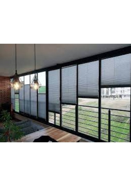Cam Balkon Perdesi Plise Perde Antrasit Istediğiniz Ölçüde