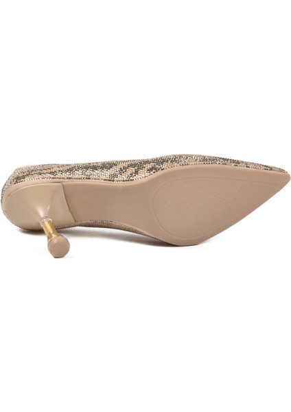 248245 Z Bej Saten Taşlı Kadın Topuklu Ayakkabı indirimleri