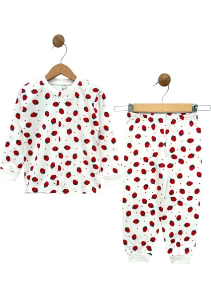 Çilek Çıtçıtlı Interlok Pijama 3y,4y,5y,6y Kız