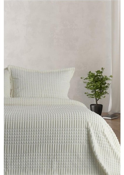 Merinos Modern Line Tek Kişilik Battaniye Seti Krem
