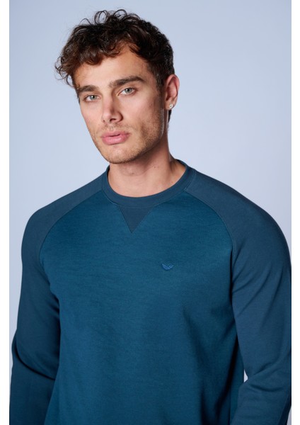 Esw 2938 Bisiklet Yaka Erkek Düz Sweat Petrol fiyatları