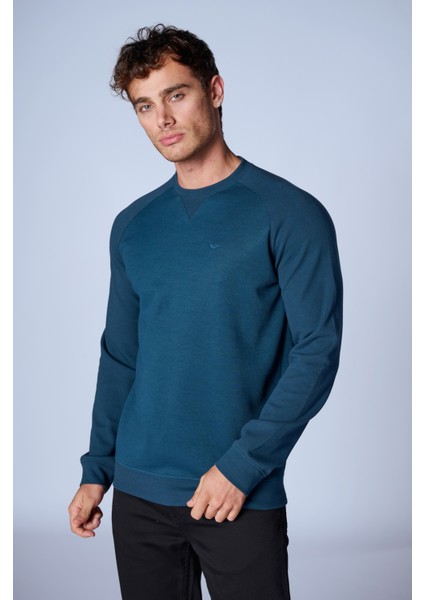 Esw 2938 Bisiklet Yaka Erkek Düz Sweat Petrol fırsatları