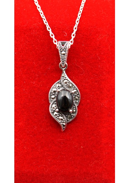 925 Ayar Kadın Oltu Taşı Kadın Kolye SK000119