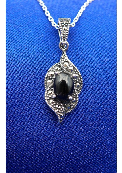 925 Ayar Kadın Oltu Taşı Kadın Kolye SK000119 fiyatları