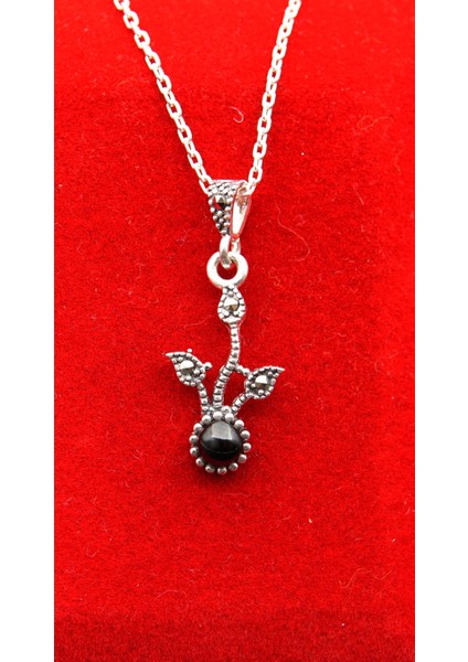 925 Ayar Kadın Oltu Taşı Kadın Kolye SK000120