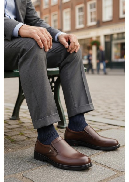 Dsn 2036 M Kahve Hakiki Deri Erkek Günlük Ayakkabı