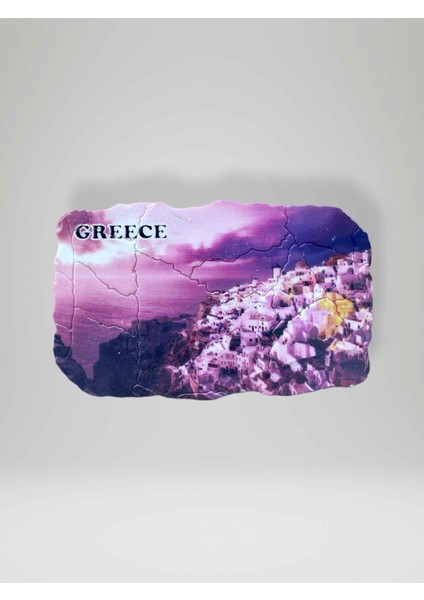 Greece ( Yunanistan ) Temalı Çatlatma Polyester Magnet Buzdolabı Süsü
