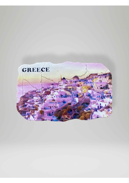 Greece ( Yunanistan ) Temalı Çatlatma Polyester Magnet Buzdolabı Süsü