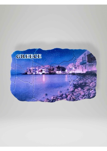 Greece ( Yunanistan ) Temalı Çatlatma Polyester Magnet Buzdolabı Süsü
