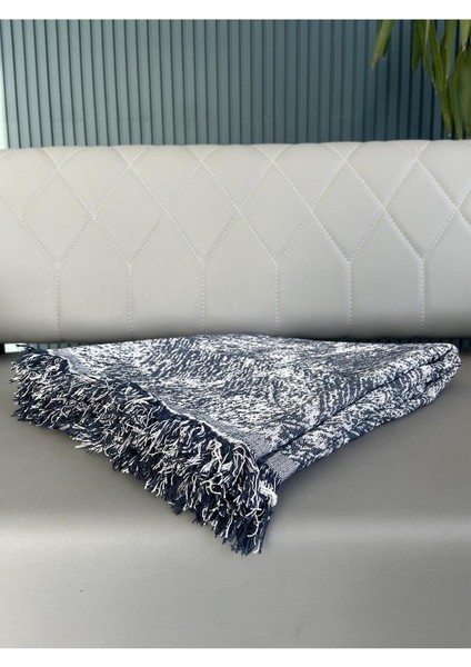 Saçaklı Lüks Koltuk Örtüsü 170X220 cm Mavi fiyatları