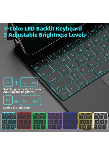 Samsung Galaxy Tab S10 Fe Plus 13.1 Inç Magic Keyboard Touchpad Rgb Işıklı Klavyeli Kılıf (SM-X620) indirimleri