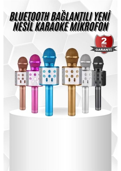 Karaoke Mikrofon Bluetooth Bağlantılı Aux Girişli Uzun Pil Ömrü Yüksek Ses Kaliteli fiyatları