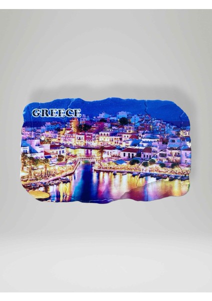 Greece ( Yunanistan ) Temalı Çatlatma Polyester Magnet Buzdolabı Süsü